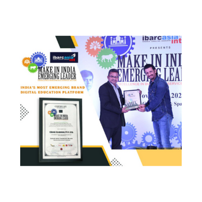 Navneet Toptech - Awards - India's Most Emerging Brand & Digital Education Platform Awarded By Make In India Emerging Leader Powered By Ibarcasia